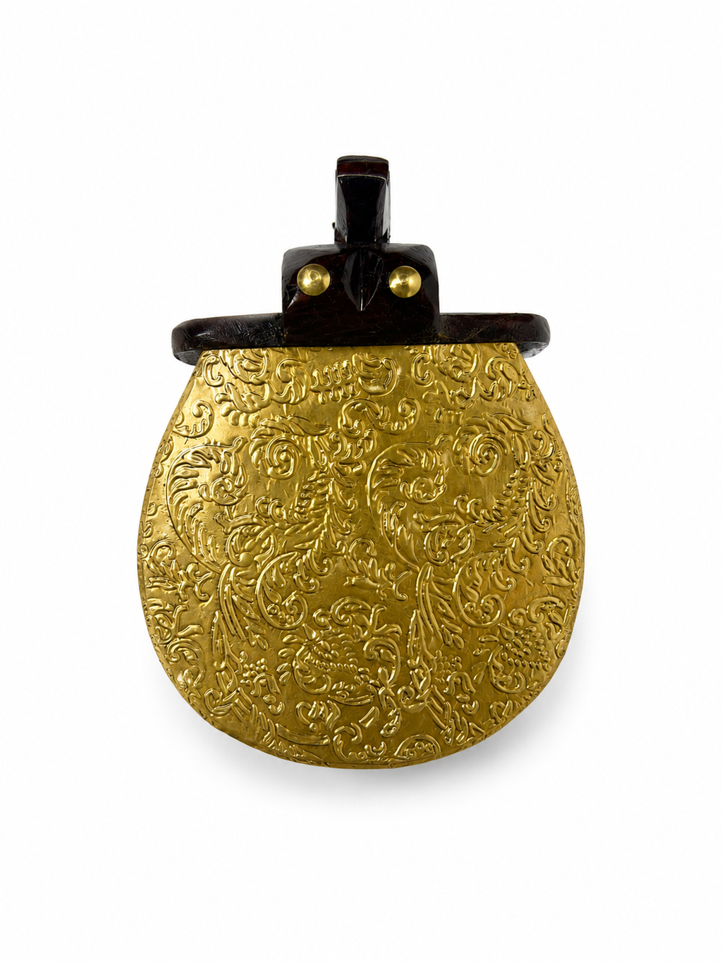 Top view of embossed gold-toned elephant decorative stand