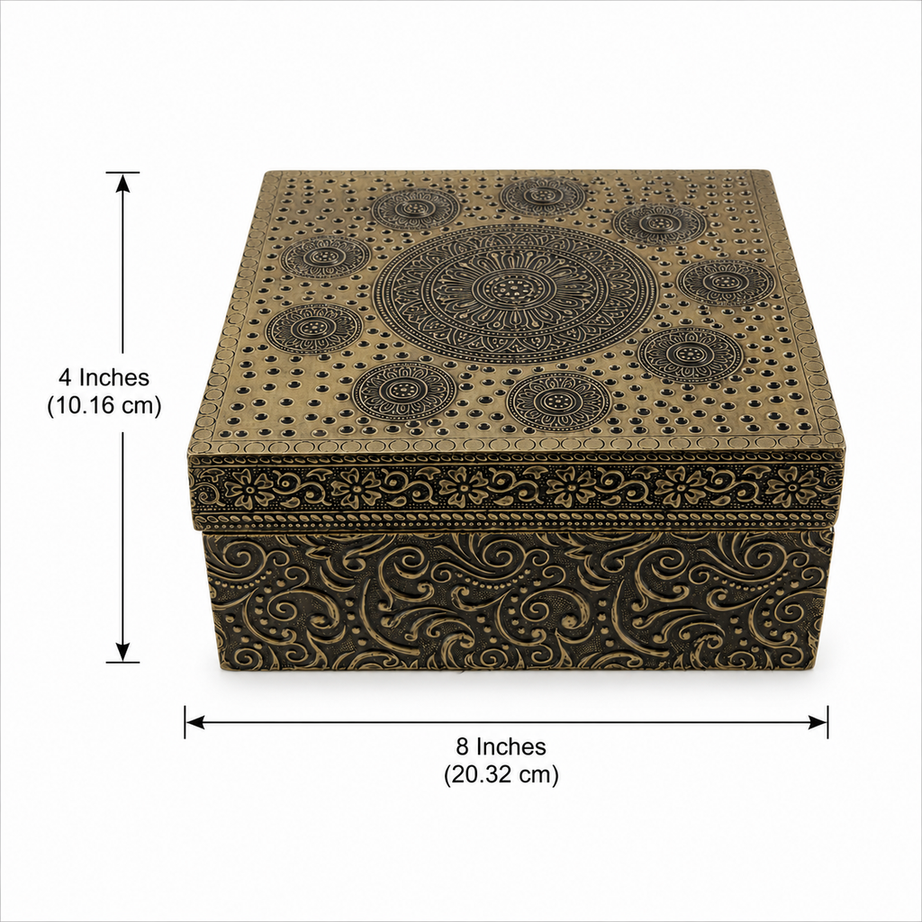 Each box measures 8 inches square and 4 inches high