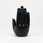 Black Blessing Palm Buddha sculpture, back view