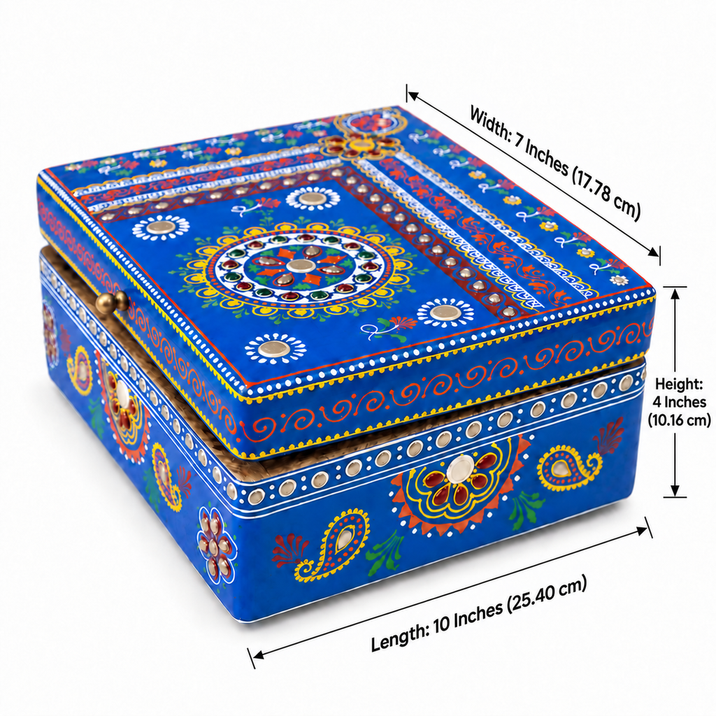 Cobalt Bloom larger box dimensions: length 10 inches, width 7 inches and height 4 inches