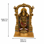 Tirupati Balaji idol dimensions showing 15 inches high by 9 inches wide, 38.10 by 22.86 cm