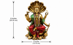 Vishnu idol dimension image showing 8 inches in height and 5 inches in width, 20.32 by 12.70 cm