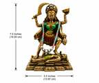 Maa Kali idol dimension image showing 7.5 inches in height and 5.5 inches in width, 19.05 by 13.97 cm