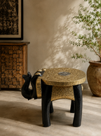 Gilded Elephant Mini Decorative Stool styled in a warm interior