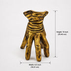 Golden Gesture hand-shaped decorative pot with product dimensions