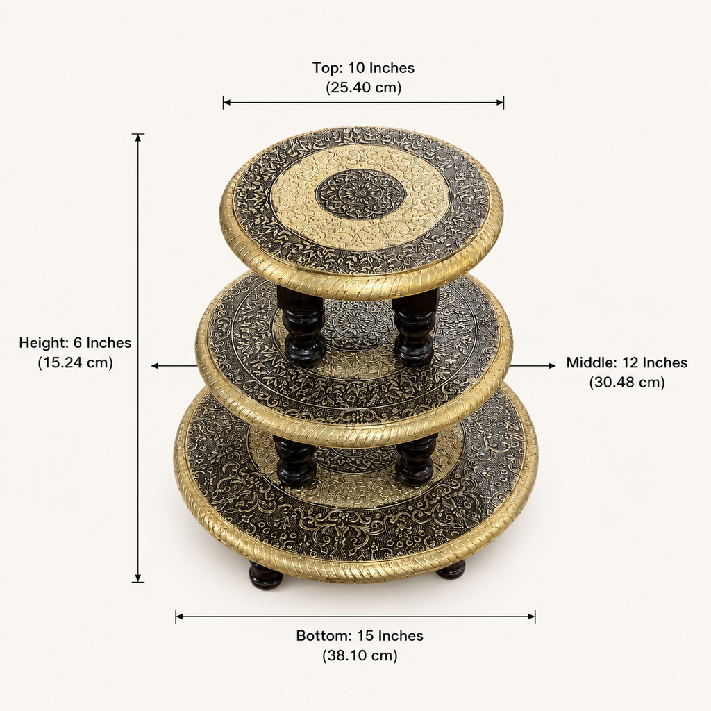 Dimensions: 10, 12, and 15-inch diameters, each 6 inches high