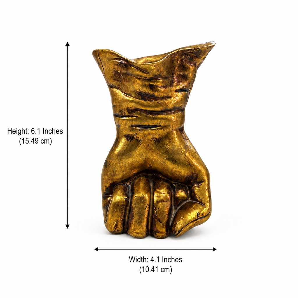 Golden Resolve sculpted hand dimensions: 6.1 inches high and 4.1 inches wide