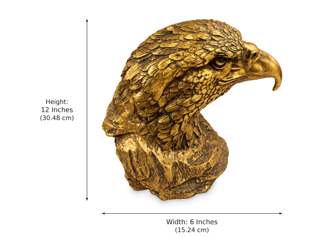 Golden Sentinel eagle bust dimensions: 12 inches high and 6 inches wide