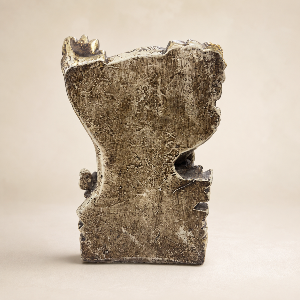 Rear view of the Heritage Grace Ganesha idol showing the textured antique-style finish