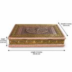 Mayur Darbar jewellery box dimensions: length 12 inches, width 8 inches, height 2.5 inches