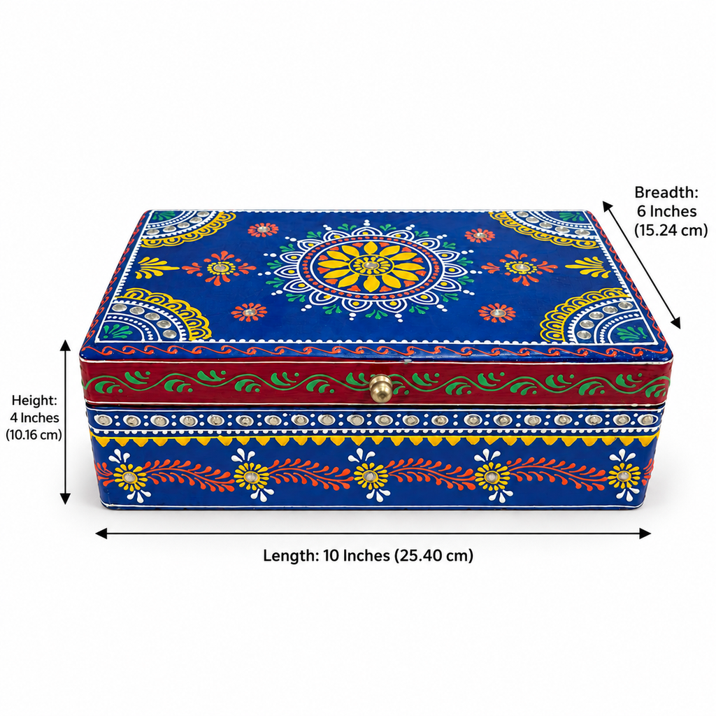 Neel Mandala box dimensions: 10 inches long, 6 inches wide and 4 inches high