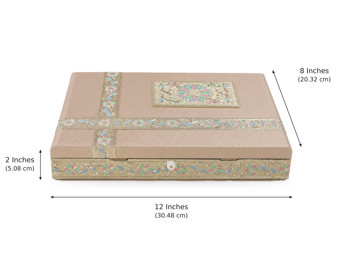 Pastel Gul jewellery box dimensions: length 12 inches, width 8 inches, height 2 inches