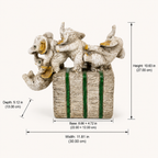 Playful elephant parade decorative sculpture with product dimensions