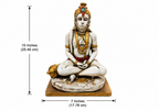 Hanuman idol dimension image showing 10 inches in height and 7 inches in width, 25.40 by 17.78 cm