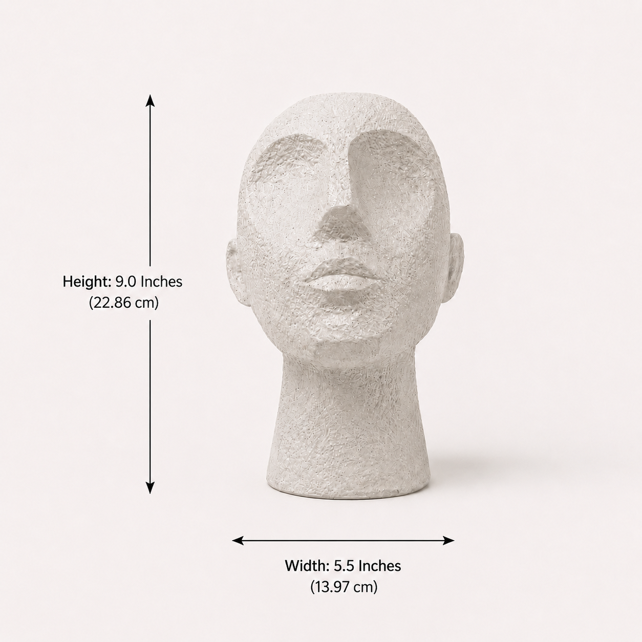 Quiet Presence face sculpture dimensions: 5.5 inches wide and 9 inches high