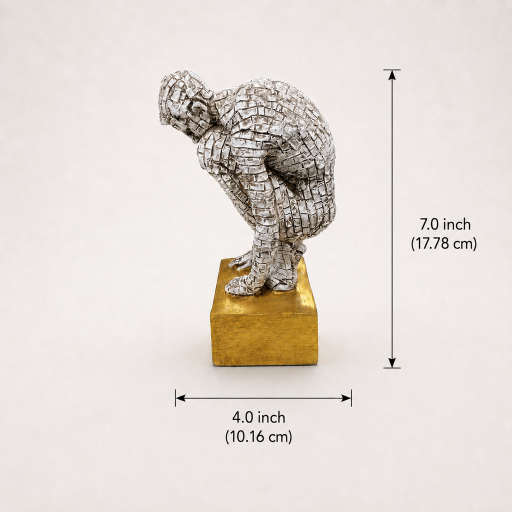 Quiet Strength mosaic figure sculpture with product dimensions