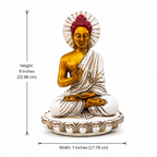 Buddha decorative statue dimensions, 7 inches wide and 9 inches high