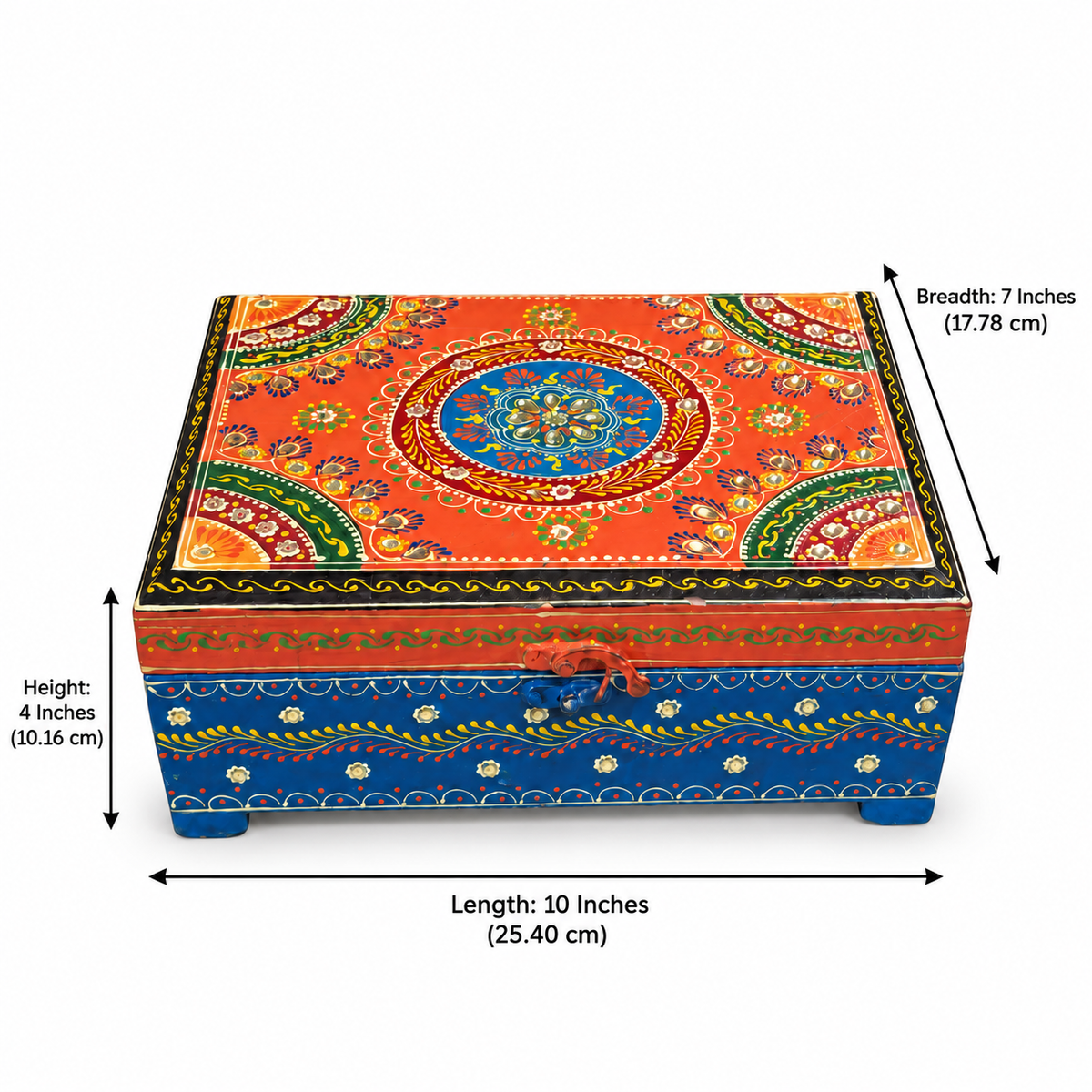 Rang Tarang chest dimensions: length 10 inches, breadth 7 inches and height 4 inches