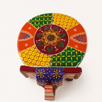 Top view of the colourful patterned Rangoli Elephant Mini Decorative Stool
