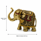 Regal Heritage gold and red elephant sculpture dimensions: 5 inches high and 5.5 inches wide