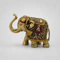 Regal Heritage gold and red ornate elephant decorative sculpture, side view