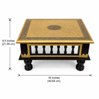 Royal Courtyard Square Decorative Chowki dimensions: 16 inches square and 8.5 inches high