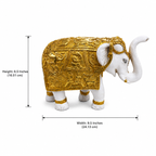 Royal Procession elephant sculpture dimensions: 9.5 inches wide and 6.5 inches high