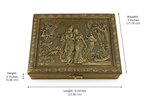 Vrindavan Radha Krishna jewellery box dimensions: 9 inches long, 7 inches wide and 2 inches high